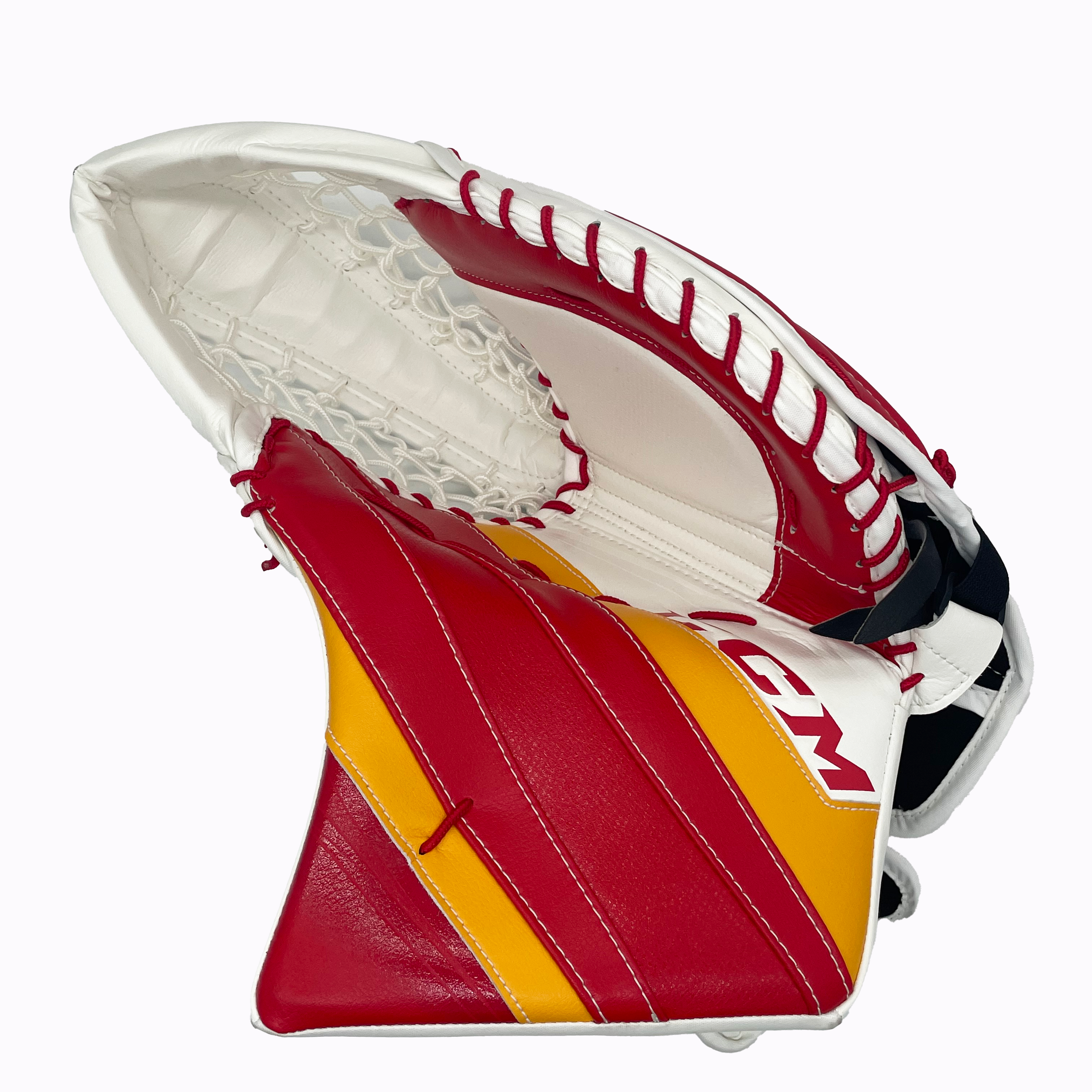 CCM Extreme Flex 5 - Gant de gardien de but professionnel de la LNH - Jacob Markstrom (blanc/rouge/jaune)